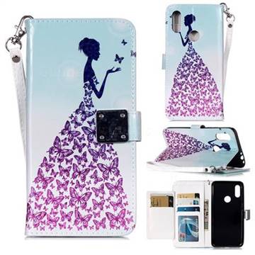 Butterfly Princess 3D Shiny Dazzle Smooth PU Leather Wallet Case for Mi Xiaomi Redmi 7