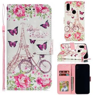 Bicycle Flower Tower 3D Painted Leather Phone Wallet Case for Mi Xiaomi Redmi 7