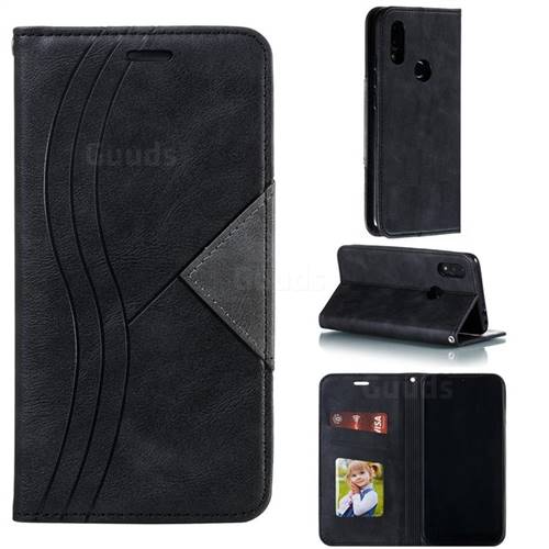 Retro S Streak Magnetic Leather Wallet Phone Case for Mi Xiaomi Redmi 7 - Black