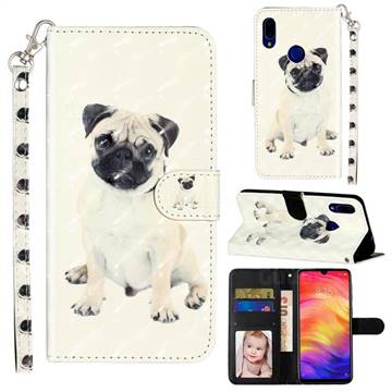 Pug Dog 3D Leather Phone Holster Wallet Case for Mi Xiaomi Redmi 7