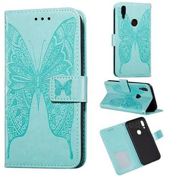 Intricate Embossing Vivid Butterfly Leather Wallet Case for Mi Xiaomi Redmi 7 - Green