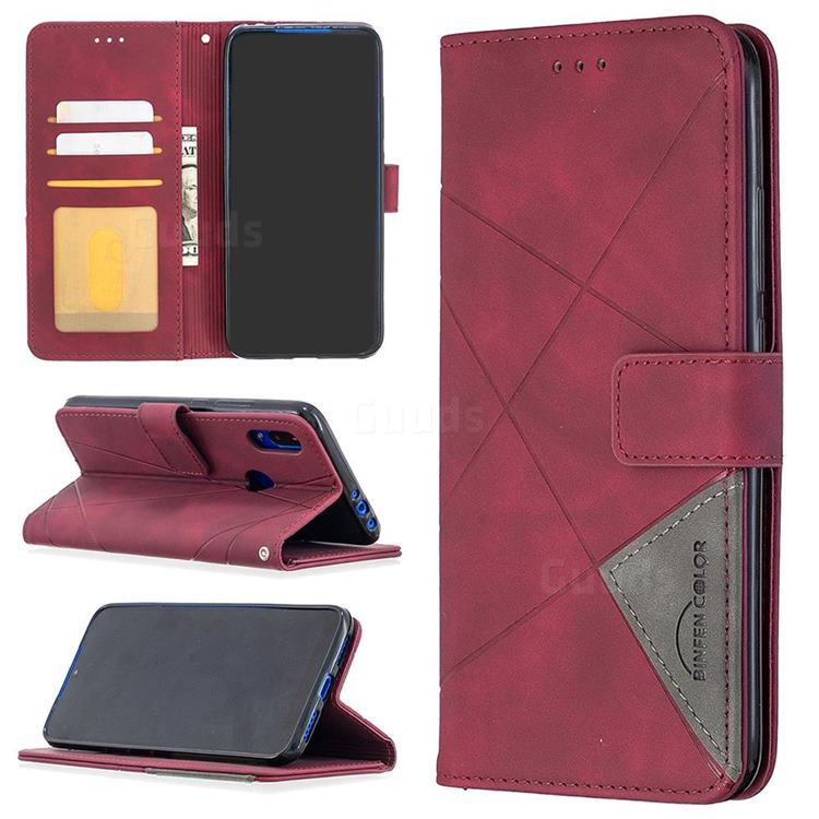 Binfen Color BF05 Prismatic Slim Wallet Flip Cover for Mi Xiaomi Redmi 7 - Red