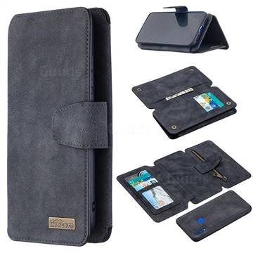 Binfen Color BF07 Frosted Zipper Bag Multifunction Leather Phone Wallet for Mi Xiaomi Redmi 7 - Black