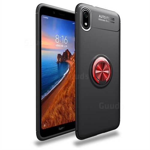 Auto Focus Invisible Ring Holder Soft Phone Case for Mi Xiaomi Redmi 7A - Black Red