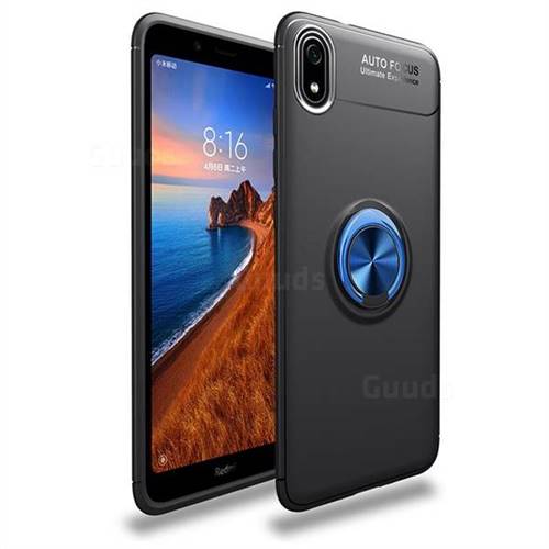 Auto Focus Invisible Ring Holder Soft Phone Case for Mi Xiaomi Redmi 7A - Black Blue