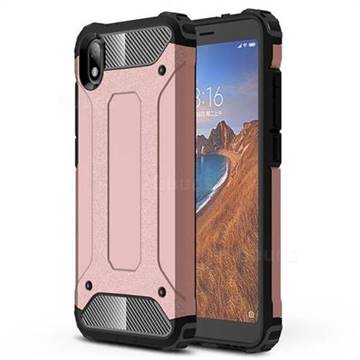 King Kong Armor Premium Shockproof Dual Layer Rugged Hard Cover for Mi Xiaomi Redmi 7A - Rose Gold