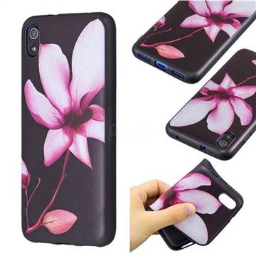 Lotus Flower 3D Embossed Relief Black Soft Back Cover for Mi Xiaomi Redmi 7A