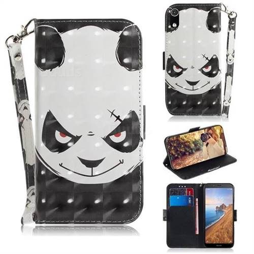 Angry Bear 3D Painted Leather Wallet Phone Case for Mi Xiaomi Redmi 7A