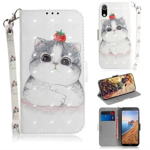 Cute Tomato Cat 3D Painted Leather Wallet Phone Case for Mi Xiaomi Redmi 7A