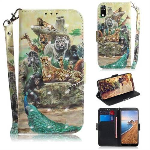 Beast Zoo 3D Painted Leather Wallet Phone Case for Mi Xiaomi Redmi 7A