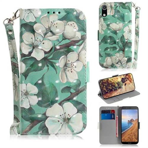 Watercolor Flower 3D Painted Leather Wallet Phone Case for Mi Xiaomi Redmi 7A