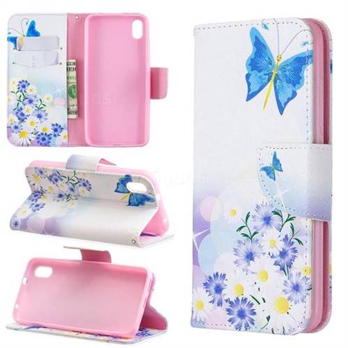 Butterflies Flowers Leather Wallet Case for Mi Xiaomi Redmi 7A