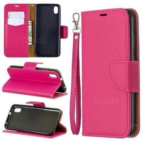 Classic Luxury Litchi Leather Phone Wallet Case for Mi Xiaomi Redmi 7A - Rose