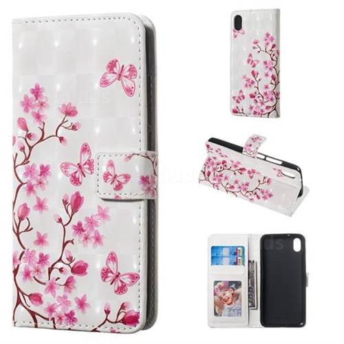 Butterfly Sakura Flower 3D Painted Leather Phone Wallet Case for Mi Xiaomi Redmi 7A