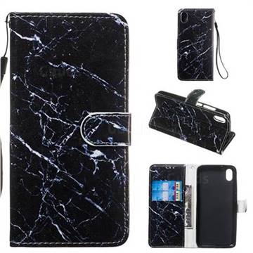 Black Marble Smooth Leather Phone Wallet Case for Mi Xiaomi Redmi 7A