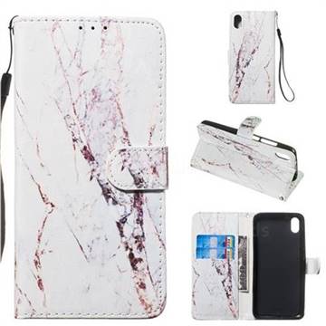 White Marble Smooth Leather Phone Wallet Case for Mi Xiaomi Redmi 7A