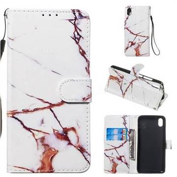 Platinum Marble Smooth Leather Phone Wallet Case for Mi Xiaomi Redmi 7A