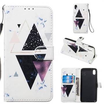 Triangle Marble Smooth Leather Phone Wallet Case for Mi Xiaomi Redmi 7A