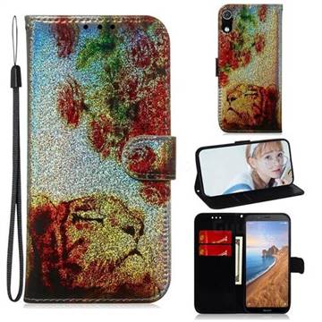 Tiger Rose Laser Shining Leather Wallet Phone Case for Mi Xiaomi Redmi 7A