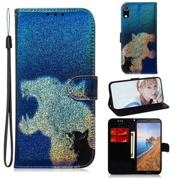 Cat and Leopard Laser Shining Leather Wallet Phone Case for Mi Xiaomi Redmi 7A