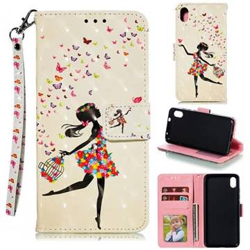 Flower Girl 3D Painted Leather Phone Wallet Case for Mi Xiaomi Redmi 7A