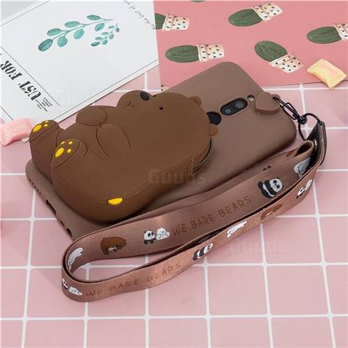 Brown Bear Neck Lanyard Zipper Wallet Silicone Case for Mi Xiaomi Redmi ...