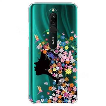 Floral Bird Girl Super Clear Soft TPU Back Cover for Mi Xiaomi Redmi 8