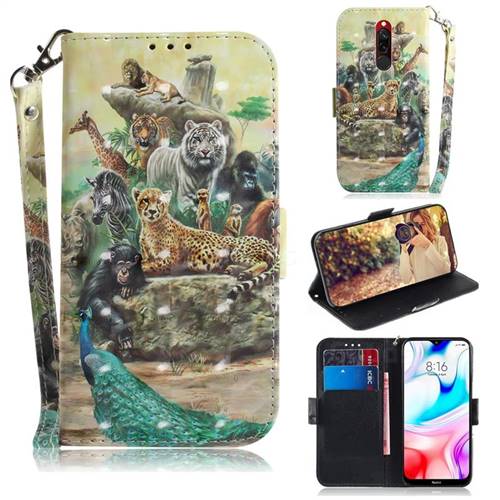 Beast Zoo 3D Painted Leather Wallet Phone Case for Mi Xiaomi Redmi 8