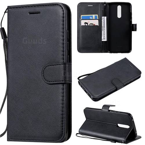 Retro Greek Classic Smooth PU Leather Wallet Phone Case for Mi Xiaomi Redmi 8 - Black