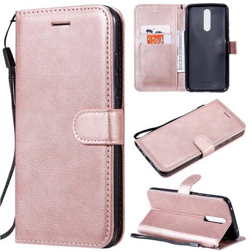 Retro Greek Classic Smooth PU Leather Wallet Phone Case for Mi Xiaomi Redmi 8 - Rose Gold
