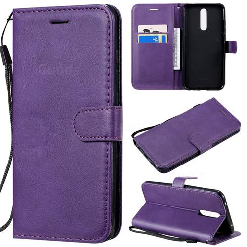 Retro Greek Classic Smooth PU Leather Wallet Phone Case for Mi Xiaomi Redmi 8 - Purple