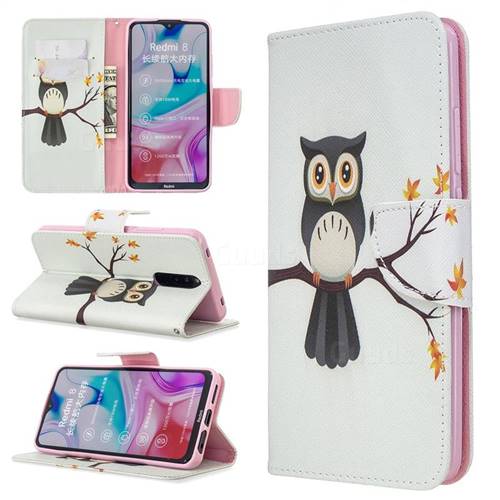 Owl on Tree Leather Wallet Case for Mi Xiaomi Redmi 8