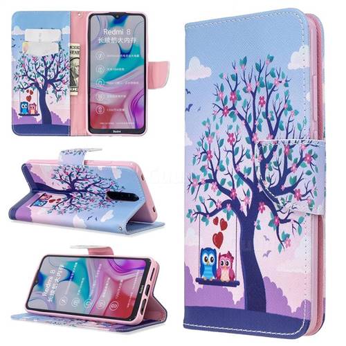 Tree and Owls Leather Wallet Case for Mi Xiaomi Redmi 8