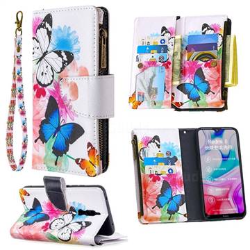 Vivid Flying Butterflies Binfen Color BF03 Retro Zipper Leather Wallet Phone Case for Mi Xiaomi Redmi 8