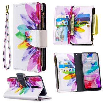 Seven-color Flowers Binfen Color BF03 Retro Zipper Leather Wallet Phone Case for Mi Xiaomi Redmi 8