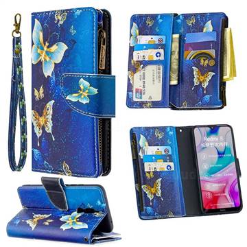 Golden Butterflies Binfen Color BF03 Retro Zipper Leather Wallet Phone Case for Mi Xiaomi Redmi 8