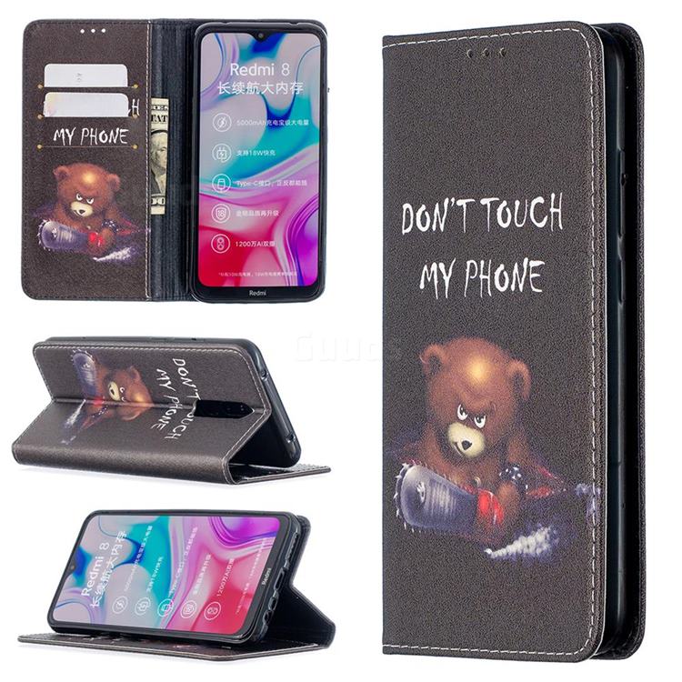 Chainsaw Bear Slim Magnetic Attraction Wallet Flip Cover for Mi Xiaomi Redmi 8