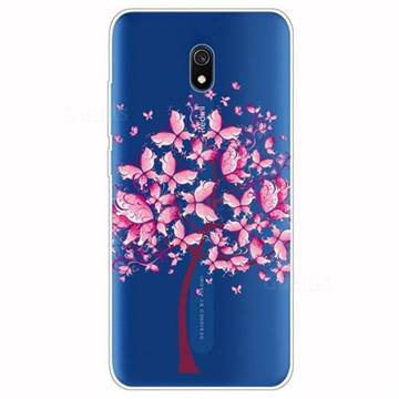 Pink Butterfly Tree Super Clear Soft TPU Back Cover for Mi Xiaomi Redmi 8A