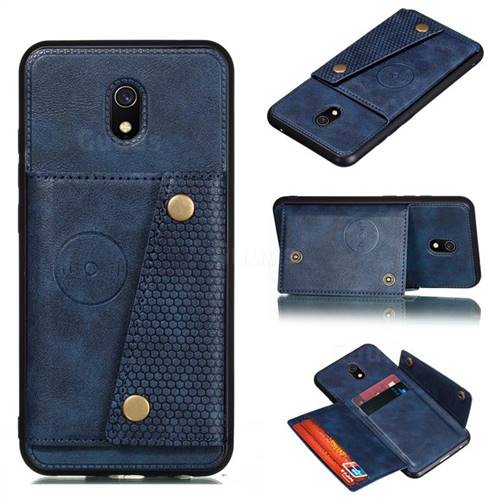 Retro Multifunction Card Slots Stand Leather Coated Phone Back Cover for Mi Xiaomi Redmi 8A - Blue