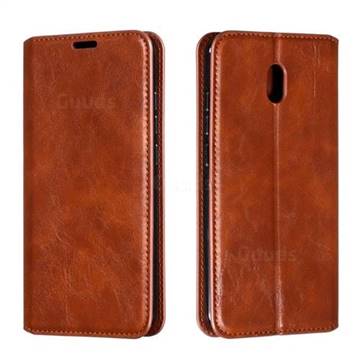 Retro Slim Magnetic Crazy Horse PU Leather Wallet Case for Mi Xiaomi Redmi 8A - Brown