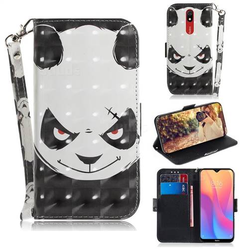 Angry Bear 3D Painted Leather Wallet Phone Case for Mi Xiaomi Redmi 8A