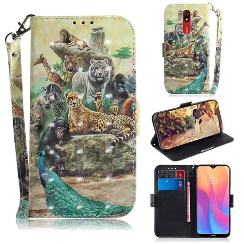 Beast Zoo 3D Painted Leather Wallet Phone Case for Mi Xiaomi Redmi 8A
