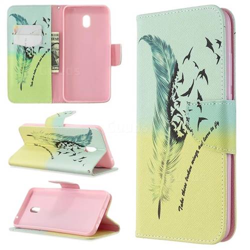 Feather Bird Leather Wallet Case for Mi Xiaomi Redmi 8A