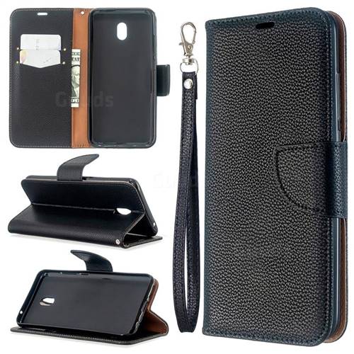 Classic Luxury Litchi Leather Phone Wallet Case for Mi Xiaomi Redmi 8A - Black