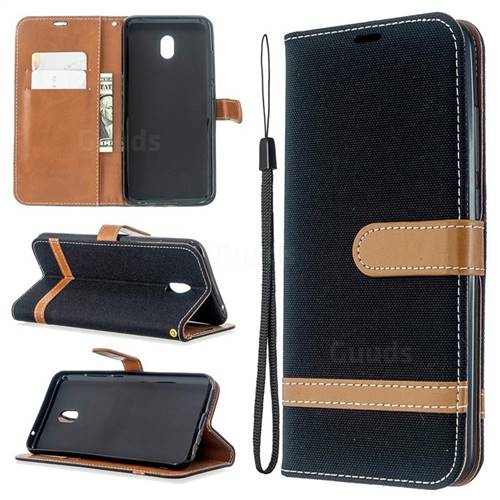 Jeans Cowboy Denim Leather Wallet Case for Mi Xiaomi Redmi 8A - Black