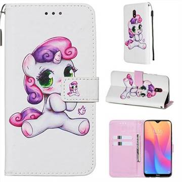 Playful Pony Matte Leather Wallet Phone Case for Mi Xiaomi Redmi 8A