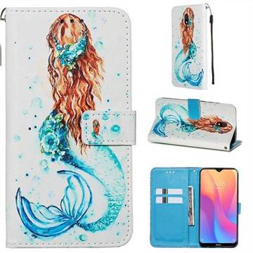Mermaid Matte Leather Wallet Phone Case for Mi Xiaomi Redmi 8A
