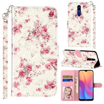Rambler Rose Flower 3D Leather Phone Holster Wallet Case for Mi Xiaomi Redmi 8A