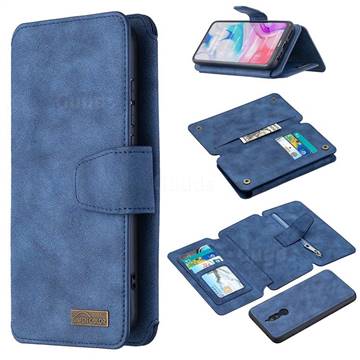 Binfen Color BF07 Frosted Zipper Bag Multifunction Leather Phone Wallet for Mi Xiaomi Redmi 8A - Blue