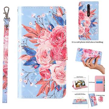 Rose Flower 3D Painted Leather Wallet Case for Mi Xiaomi Redmi 8A